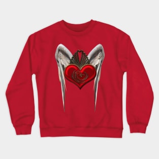 Wonderful heart with dragon and wings Crewneck Sweatshirt